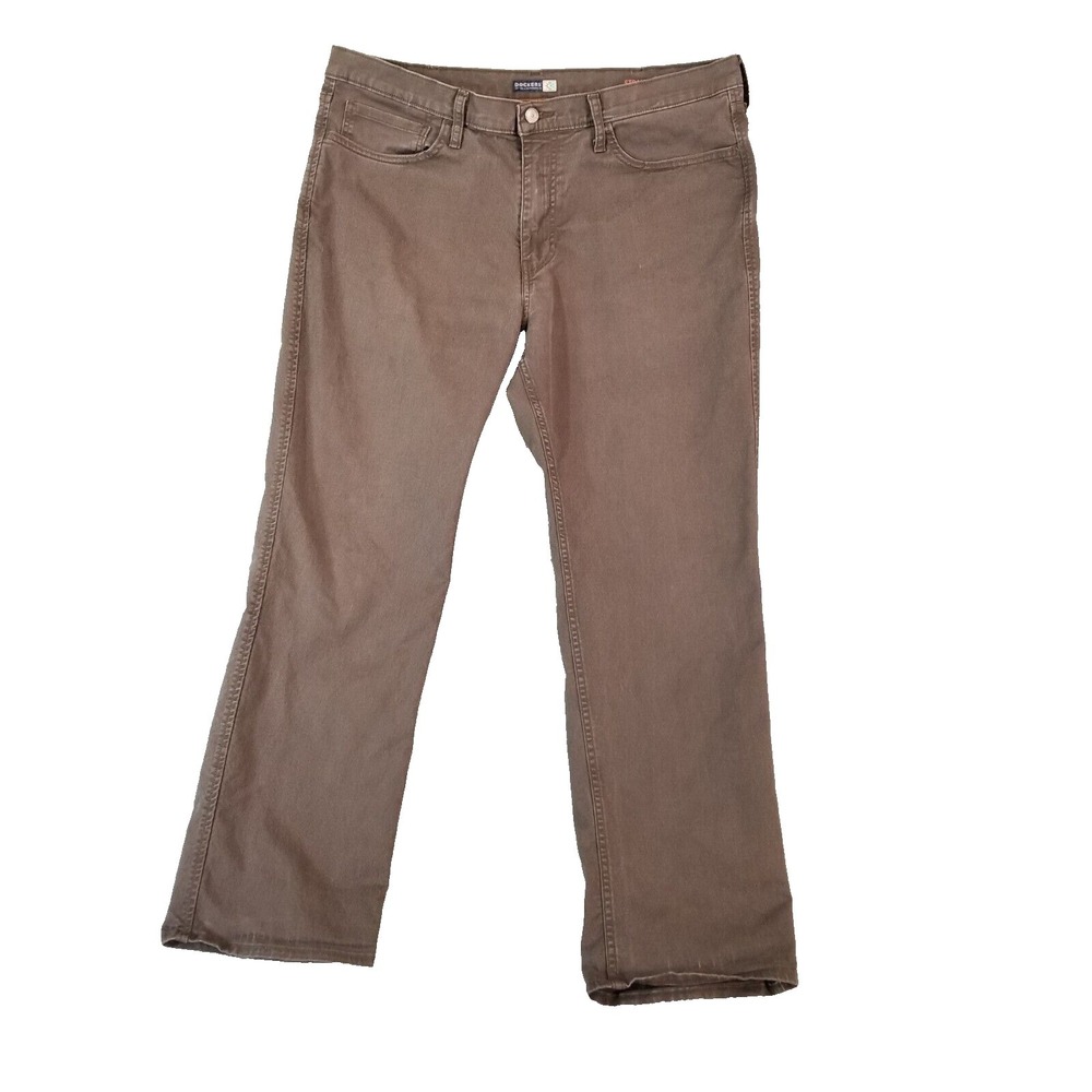 Levi's Dockers jeans men's 38x30 regular straight brown stretch denim‎ pants